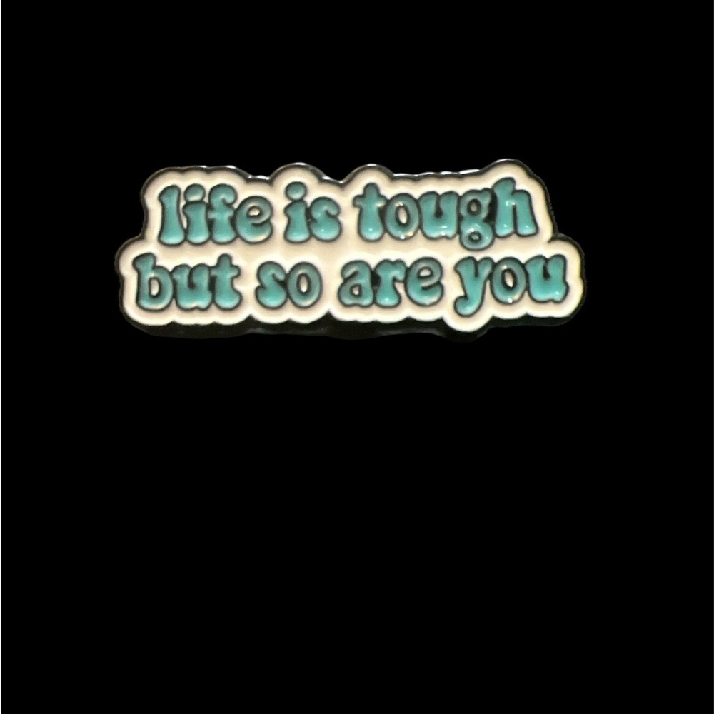 Inspirational enamel pin - Blue and White
